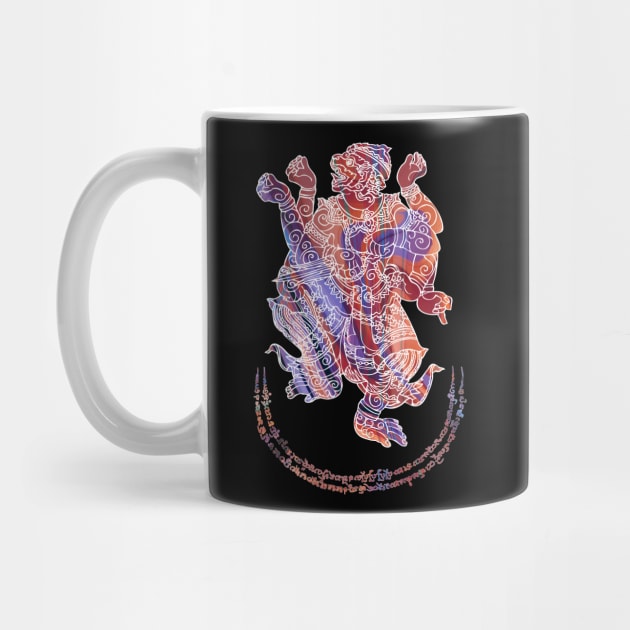 Hanuman Spiritual Sak Yant Colorful Abstract Design by VintCam